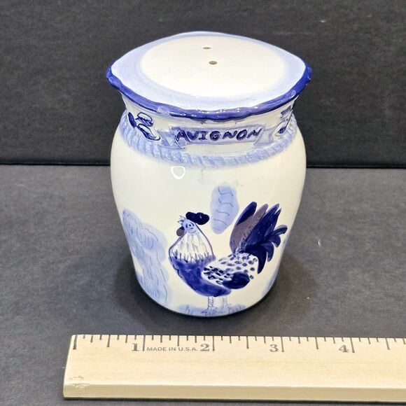 Vintage CIC China PG Blue & White Avignon Rooster Pepper Shaker - Picture 8 of 8